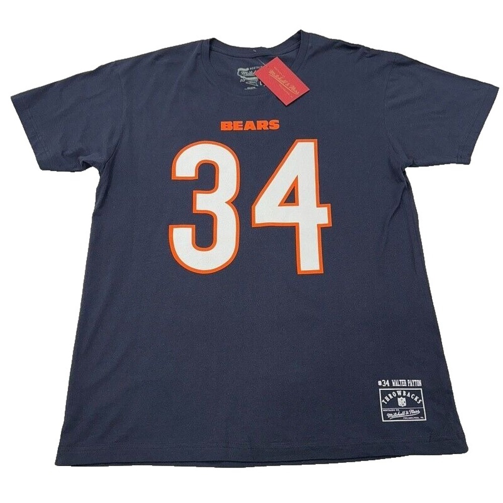 NWT WALTER PAYTON Chicago Bears Mitchell & Ness T Shirt Large NFL Football Mens